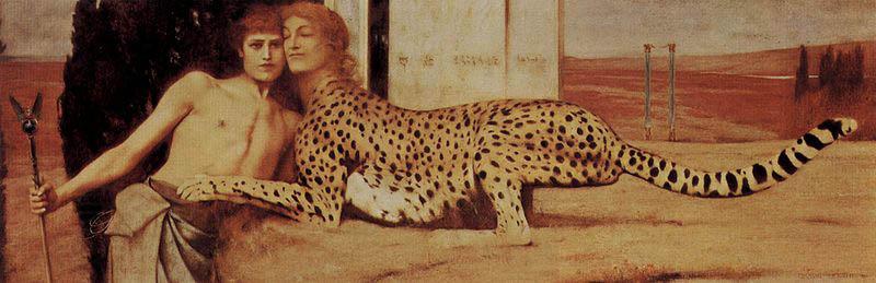 Fernand Khnopff The Sphinx, or, The Caresses China oil painting art